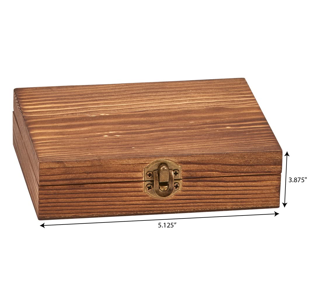 Creative Gifts 069407 Wood Box with Tongs, 9 Whiskey Stones & Pouch