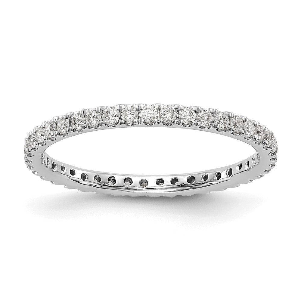 14k White Gold 1/2 carat Lab Grown Diamond VS/SI+ G+ Size 4 Shared Prong Eternity Band