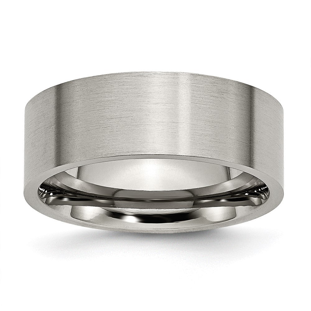Titanium Brushed 8mm Flat Band Size - 13