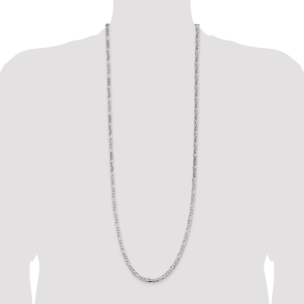 Sterling Silver 4.5mm Figaro Chain 36 Inches