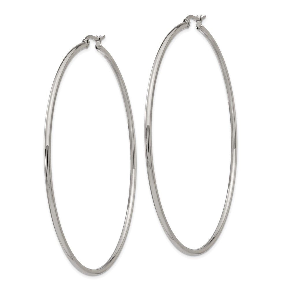 Stainless Steel Polished 70mm Diameter Hoop Earrings