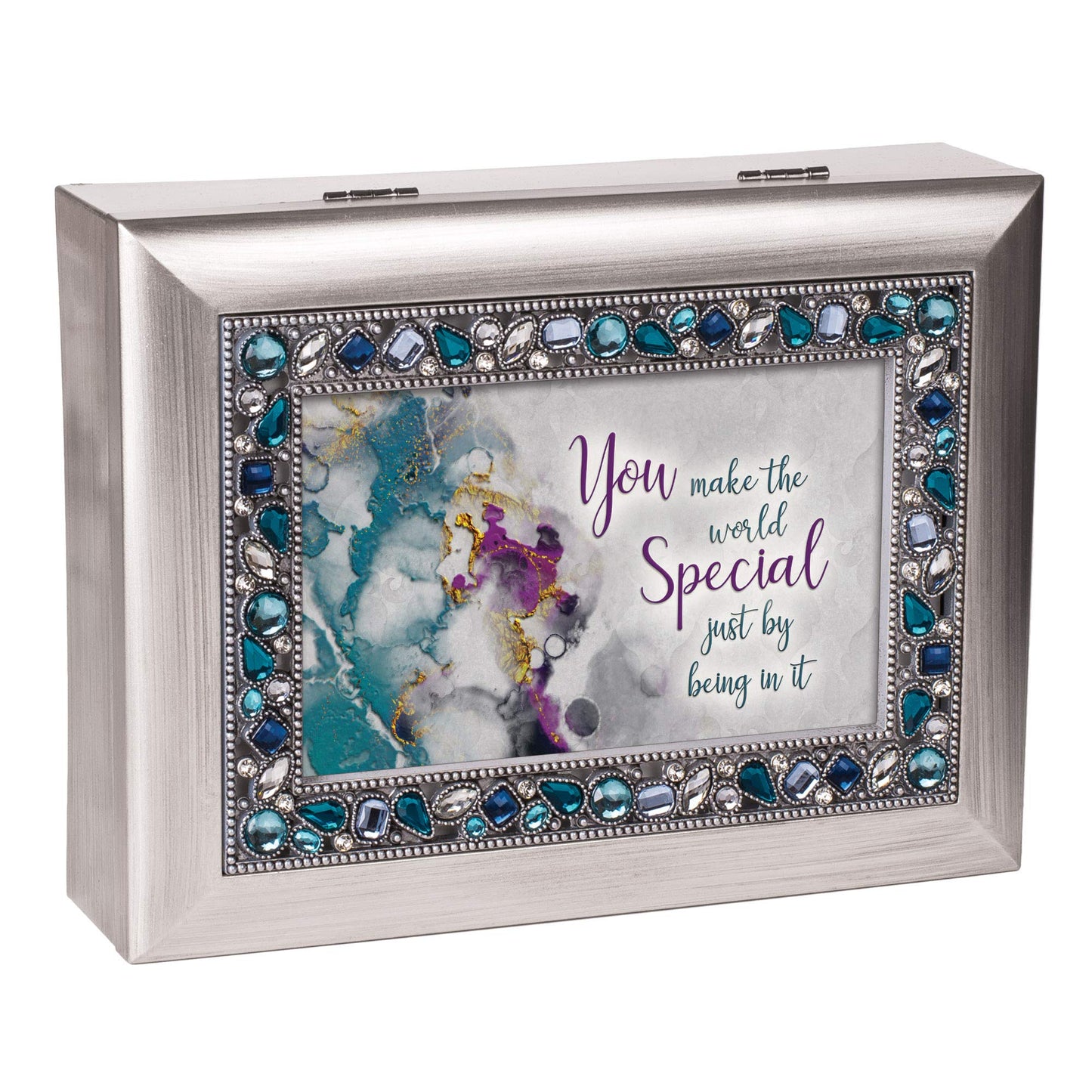 You Make The World Silver Jeweled Music Box