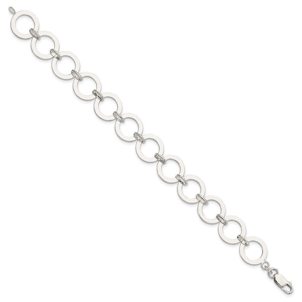 Sterling Silver Circle Link Bracelet 7.5 inches