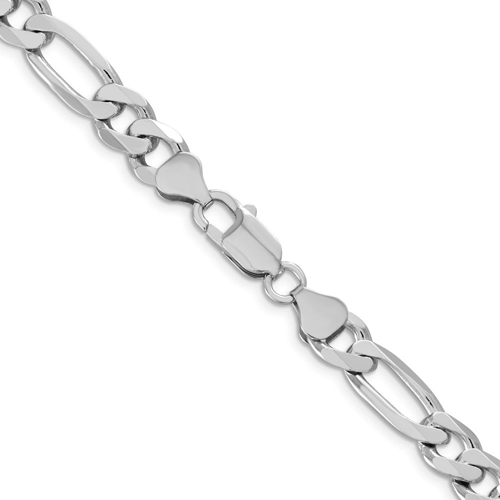 Sterling Silver Rhodium-plated 9mm Figaro Chain 26 Inches