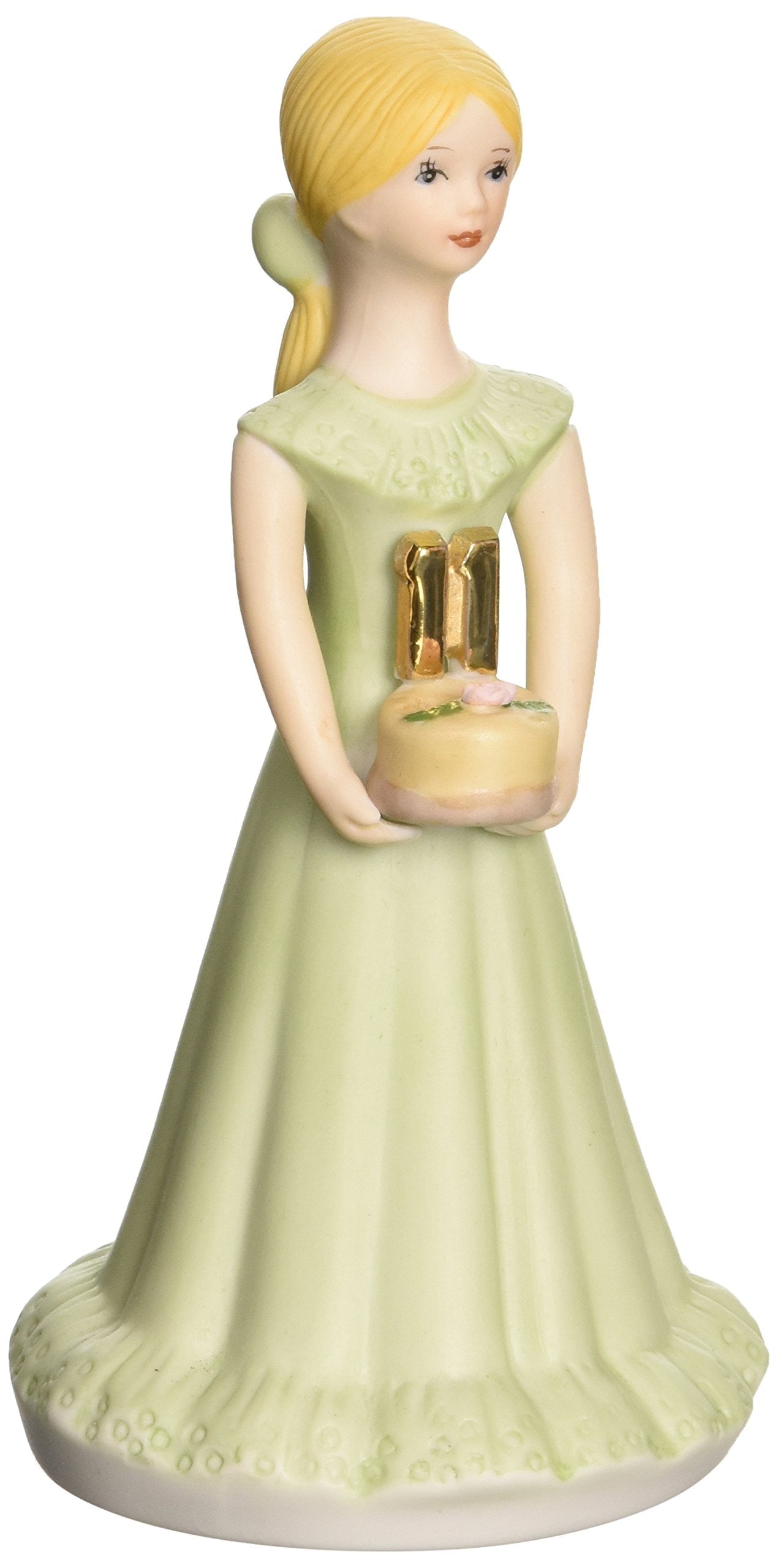 Enesco Growing Up Birthday Girls Blonde Age 11 Porcelain Bisque Figurine 5.5in H