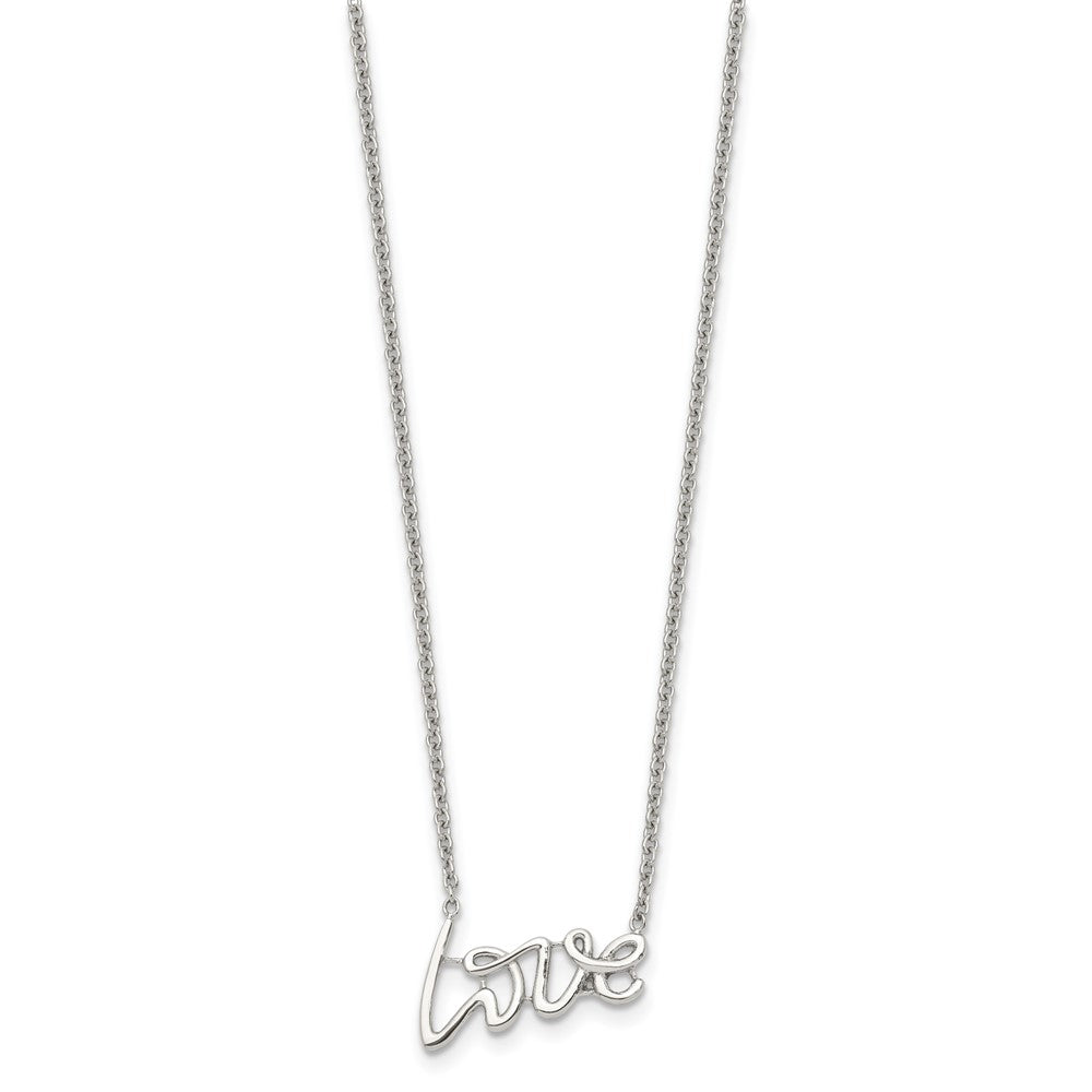 Stainless Steel Polished Love 18in Necklace