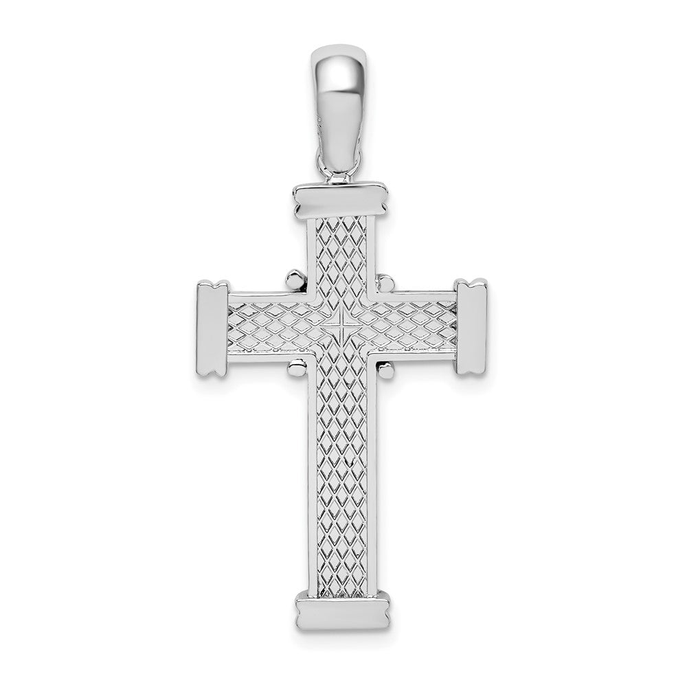 De-Ani Sterling Silver Rhodium-Plated with Endcaps and X Latin Cross Pendant