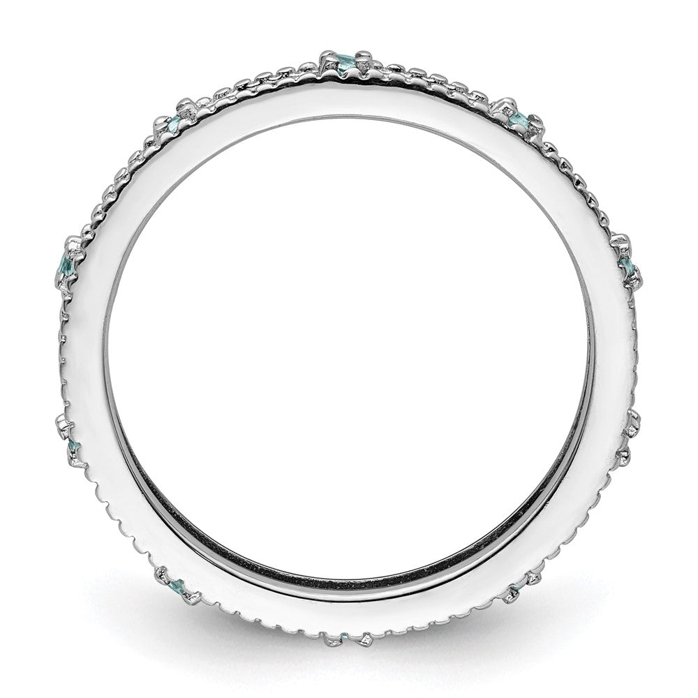 Sterling Silver Stackable Expressions Blue Topaz Ring Size -7
