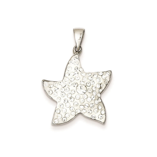 Sterling Silver Stellux Crystals Starfish Pendant