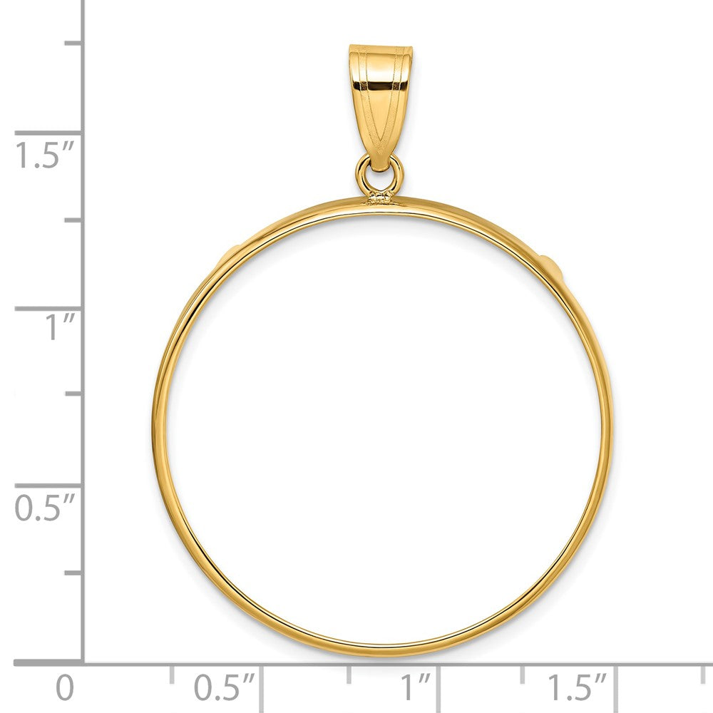 Wideband Distinguished Coin Jewelry 14k Polished 32.7mm Prong Coin Bezel Pendant