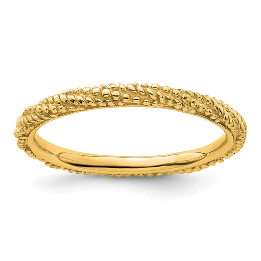Sterling Silver Stackable Expressions Polished Gold-plated Ring Size -5
