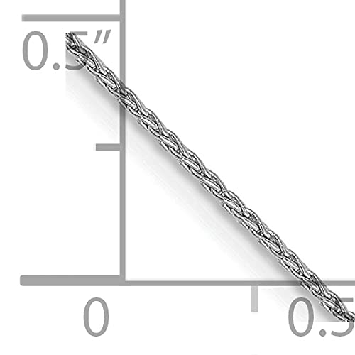 14K White Gold 9 inch 1mm Parisian Wheat with Lobster Clasp Anklet