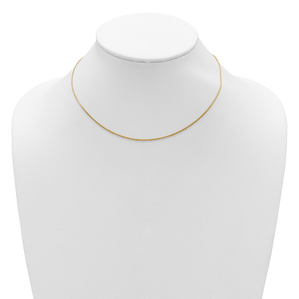 Sterling Silver Gold-plated 1mm D/C Spiga 1in+1in Adjustable Chain