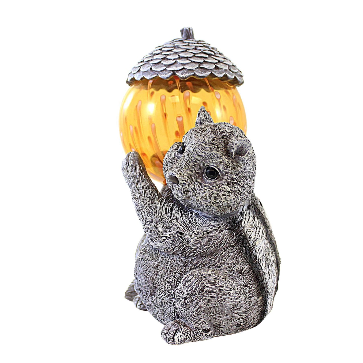Roman Chipmunk Solar Pudgy Pal - One Garden Statue 8.5 Inch, Polyresin - Acorn Led 14255