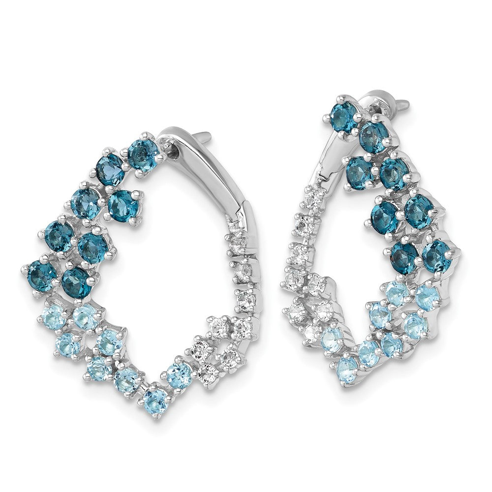 SS Blue Topaz Ombre Earrings