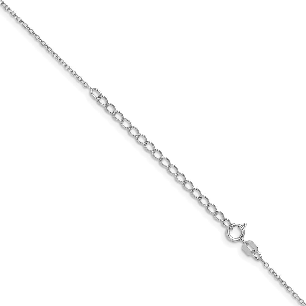 Sterling Silver Rhodium-plated 1.1mm Forzantina Cable Chain w/2in ext. 18 Inches