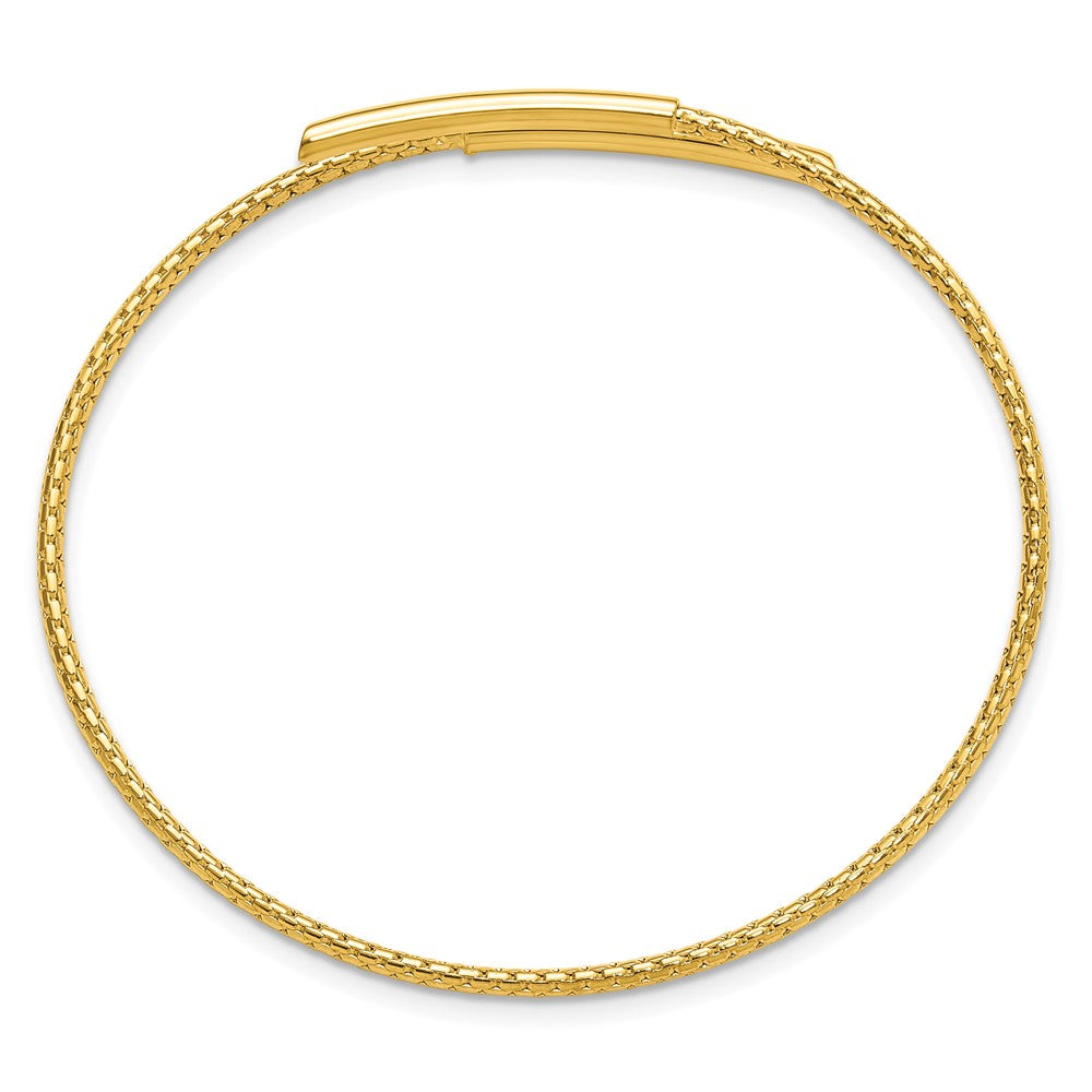 Sterling Silver Gold-plated Polished Bypass Cuff Bangle
