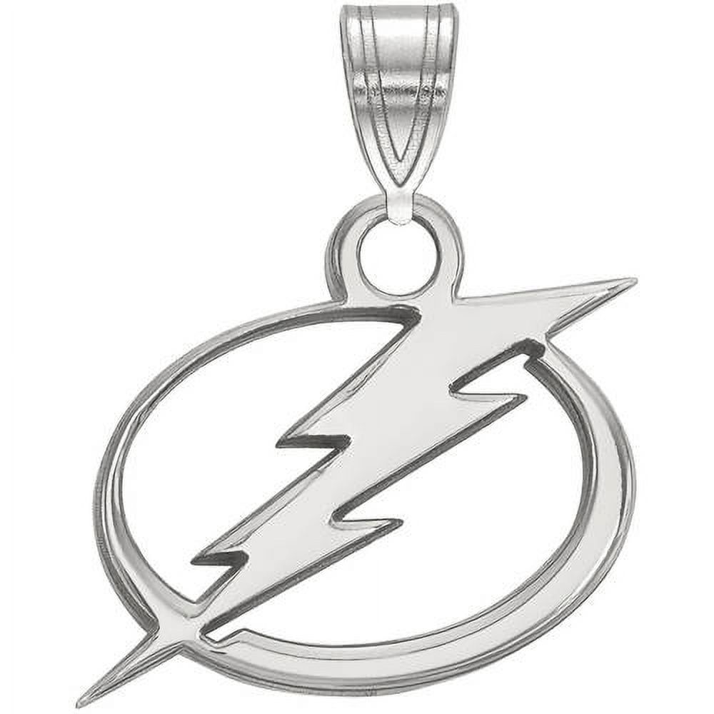 LogoArt Sterling Silver Rhodium-plated NHL Tampa Bay Lightning Small Pendant