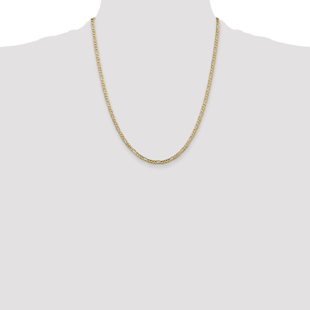 10k 3mm Concave Figaro Chain