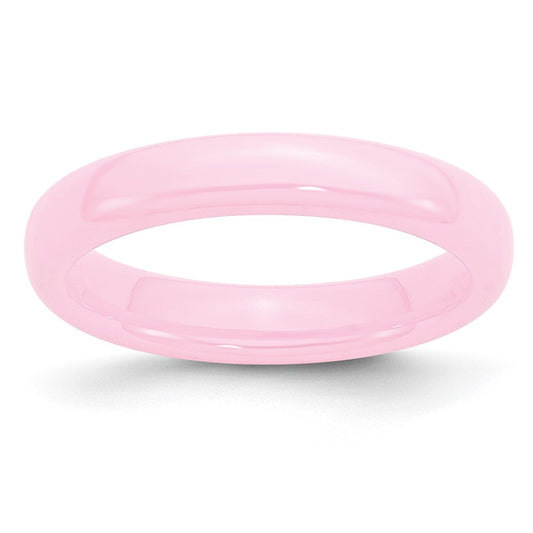 Ceramic Pink 4mm Polished Band Size - 5