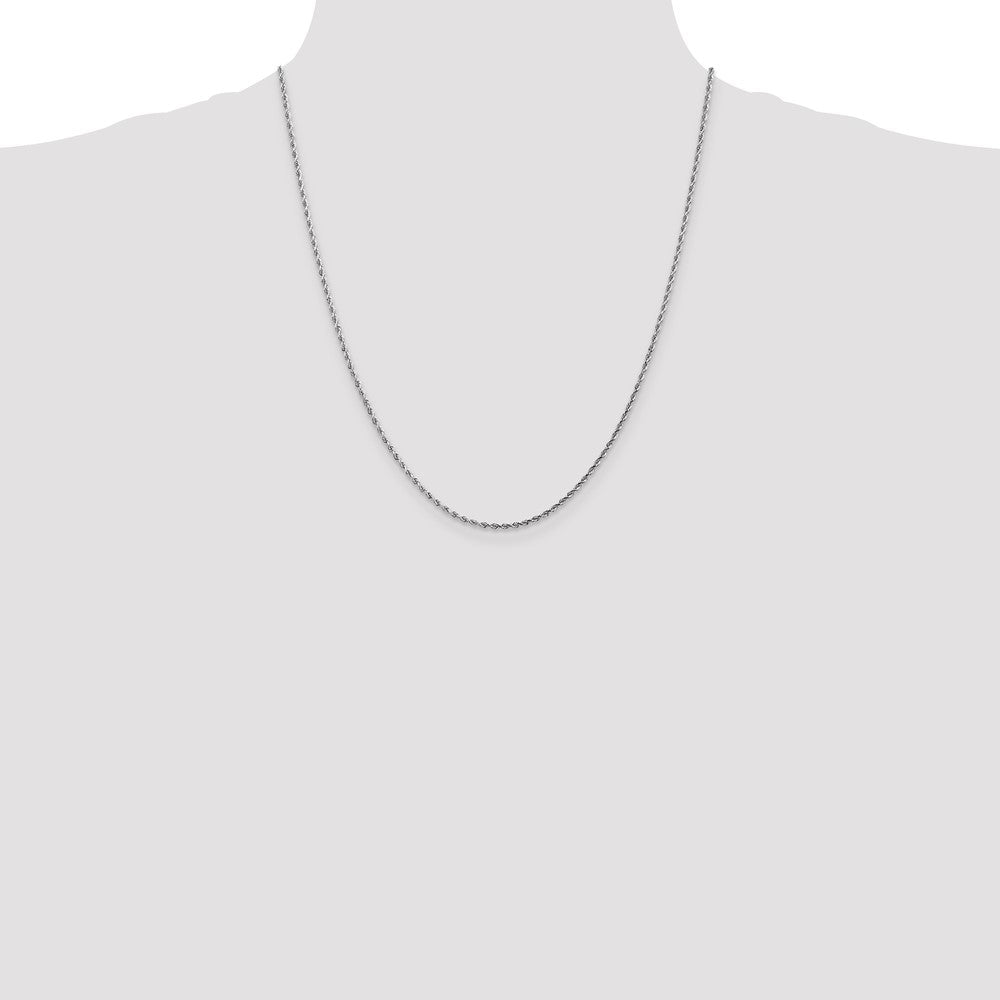 14K White Gold 1.75mm Diamond-Cut Rope Chain