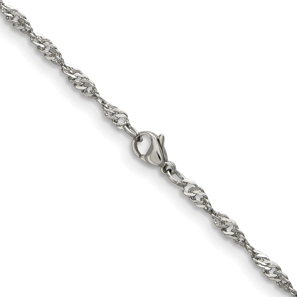 Stainless Steel Polished 3mm 24in Singapore Chain