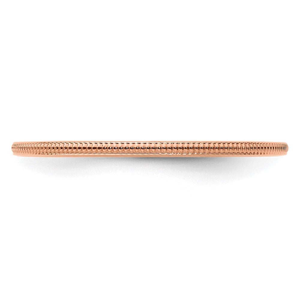 10K Rose Gold 1.2mm Milgrain Stackable Band Size 7