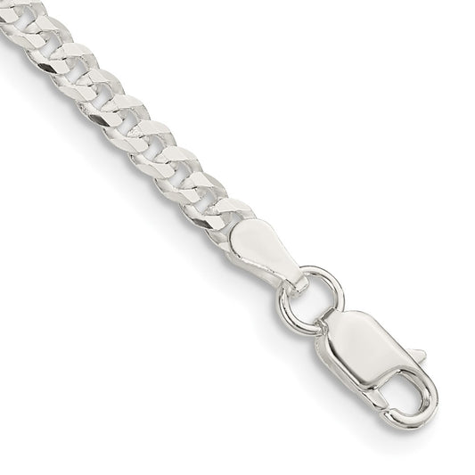 Sterling Silver 3.15mm Flat Curb Chain 9 inches