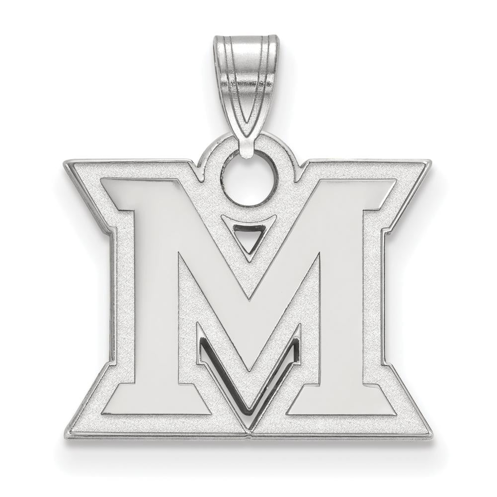 LogoArt Sterling Silver Miami University Small Pendant Necklace