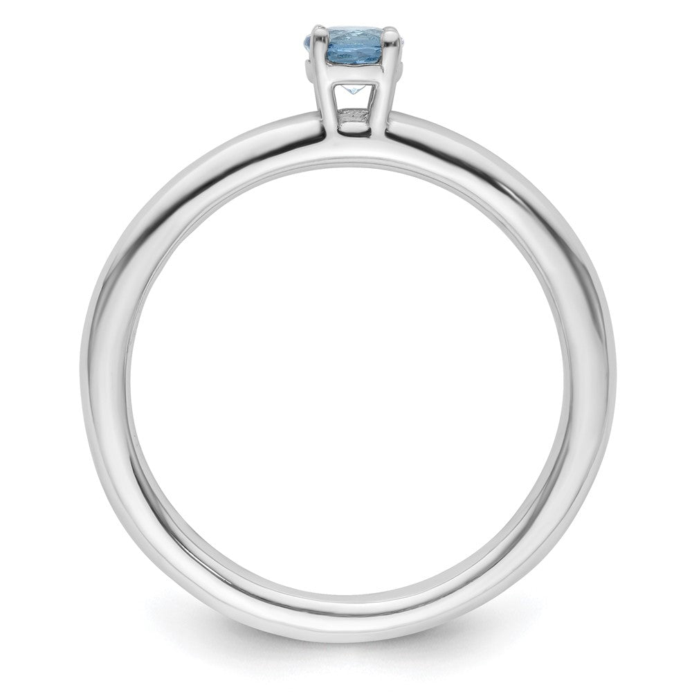Sterling Silver Stackable Expressions Rhodium Blue Topaz Ring