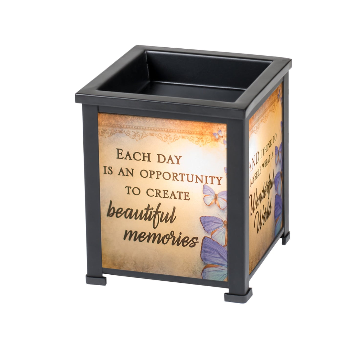 5" Black and Orange Create Beautiful Memories Wax and Oil Warmer