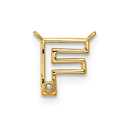 Stella & Dot 10ky Diamond Initial F Charm Element