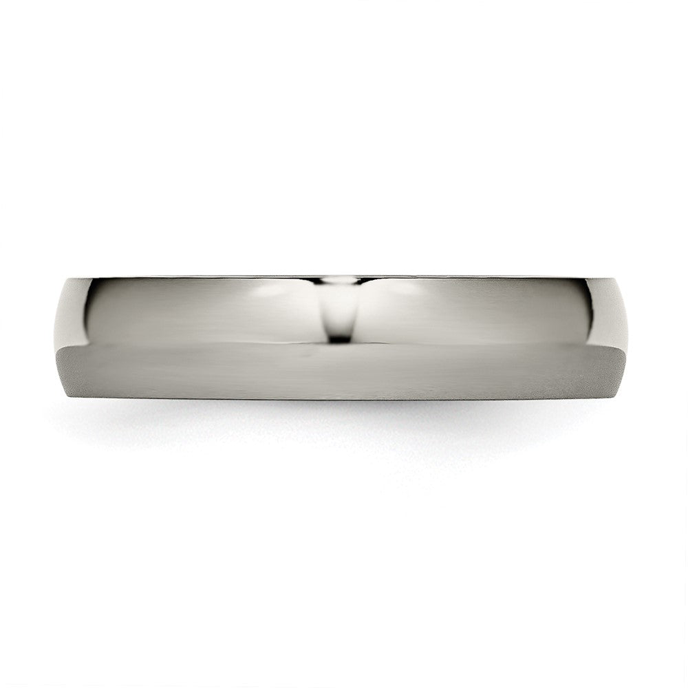 Titanium Polished 5mm Half Round Band Size - 10