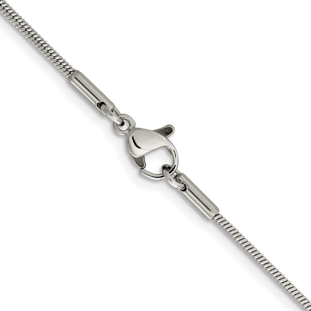 Stainless Steel Polished 1.2mm Square Snake 20in Chain