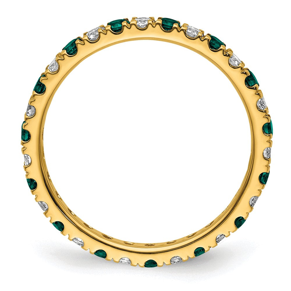 14k 1/2 carat Lab Grown Diamond VS/SI+ G+ and Lab Created Alexandrite Size 6.5 Eternity Band