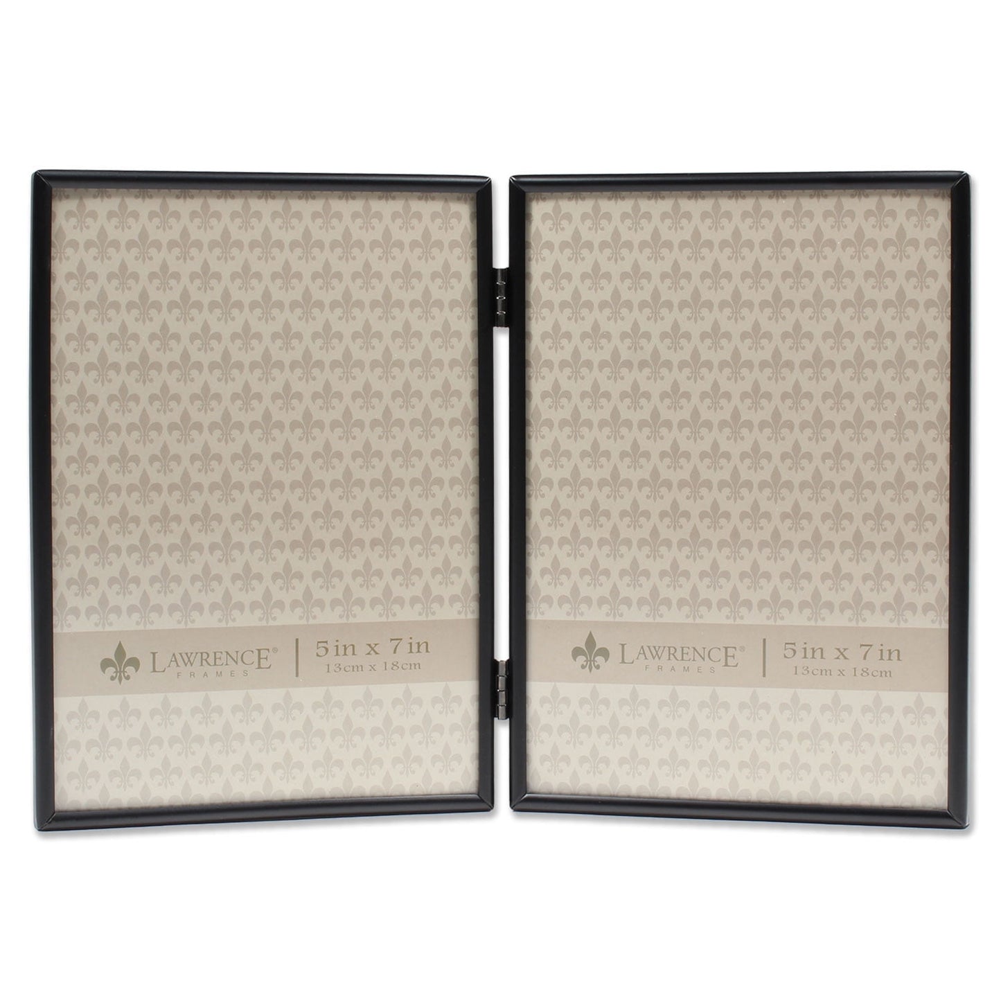 5x7 Hinged Double Simply Black Picture Frame