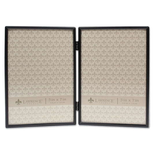 5x7 Hinged Double Simply Black Picture Frame
