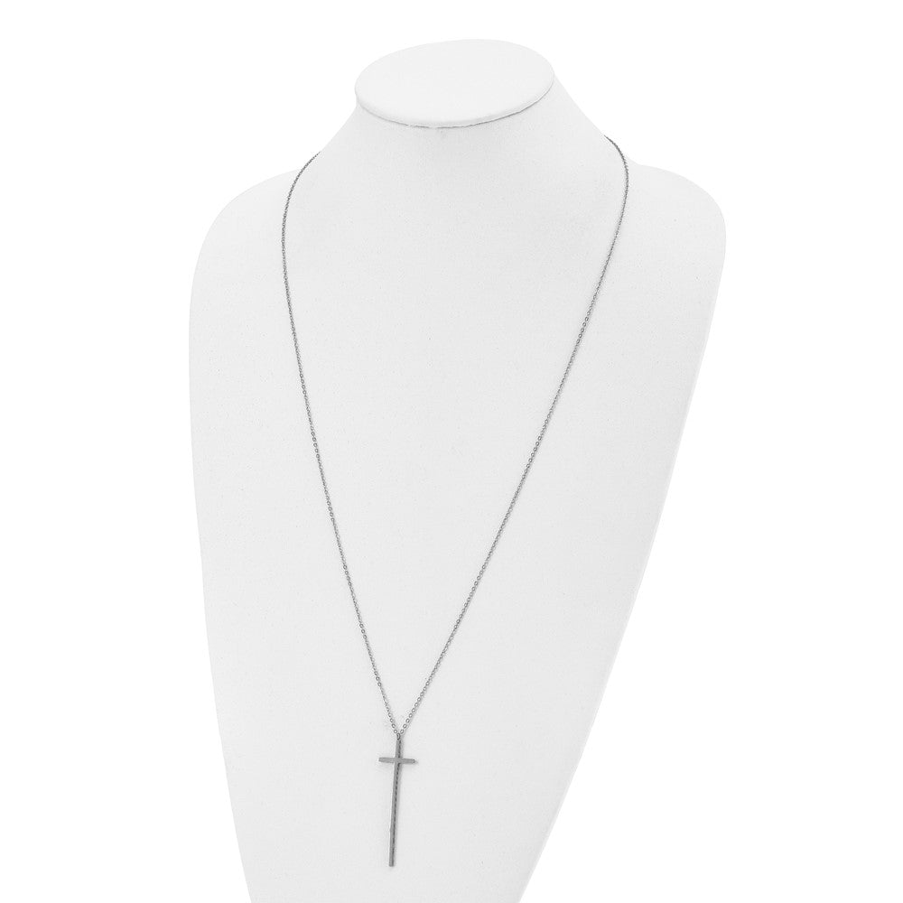 Stainless Steel Polished Cross 30in Necklace