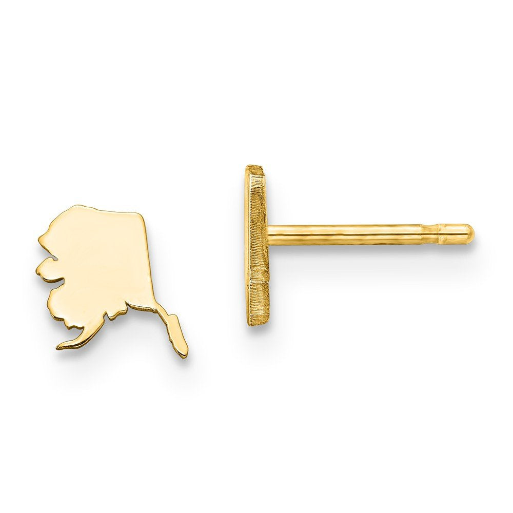 Sterling Silver/Gold-plated Alaska State Earrings