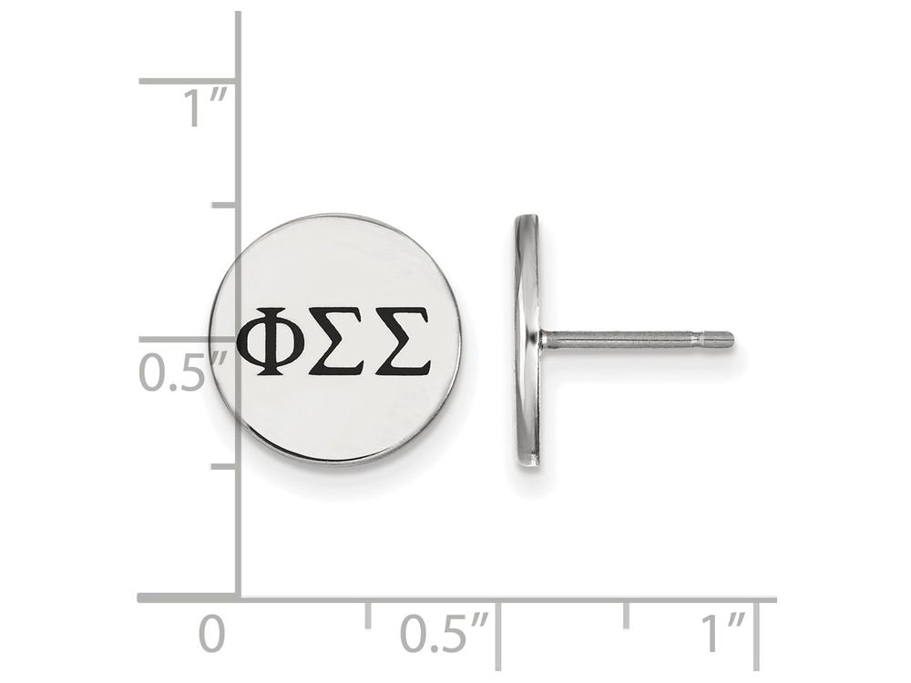 Sterling Silver Official Licensed Greek Sororities Phi Sigma Sigma (???) Enameled Post Earrings