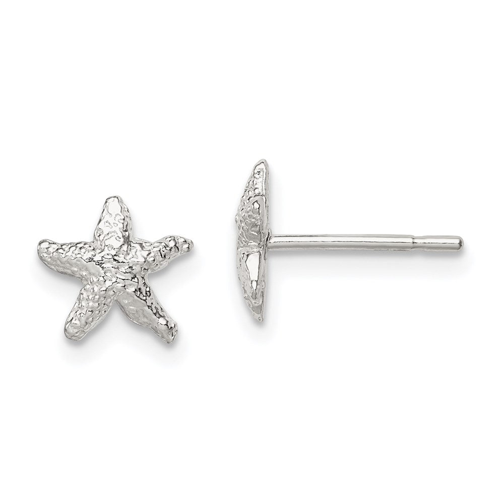 Sterling Silver Polished Italian Horn Post Dangle Earrings