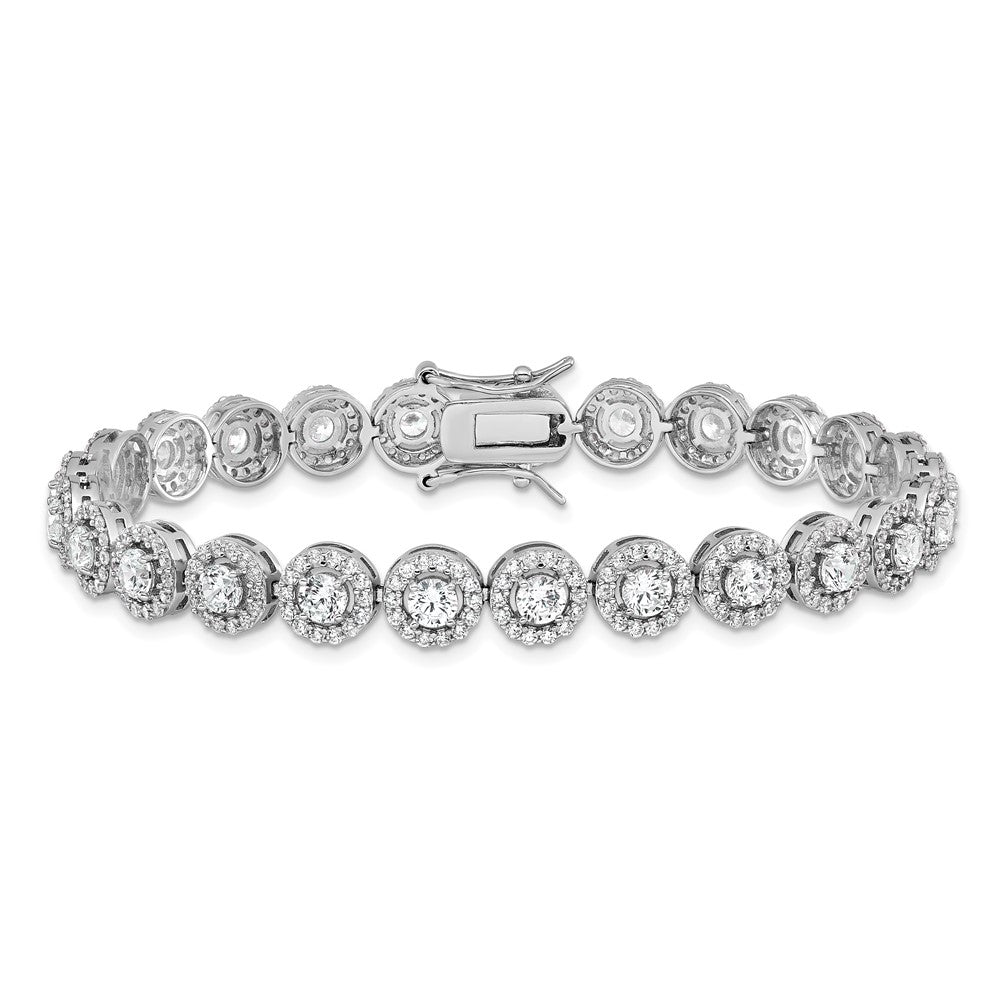 Sterling Silver Rhodium-plated CZ Tennis 7.5 inch Bracelet 7.5 inches