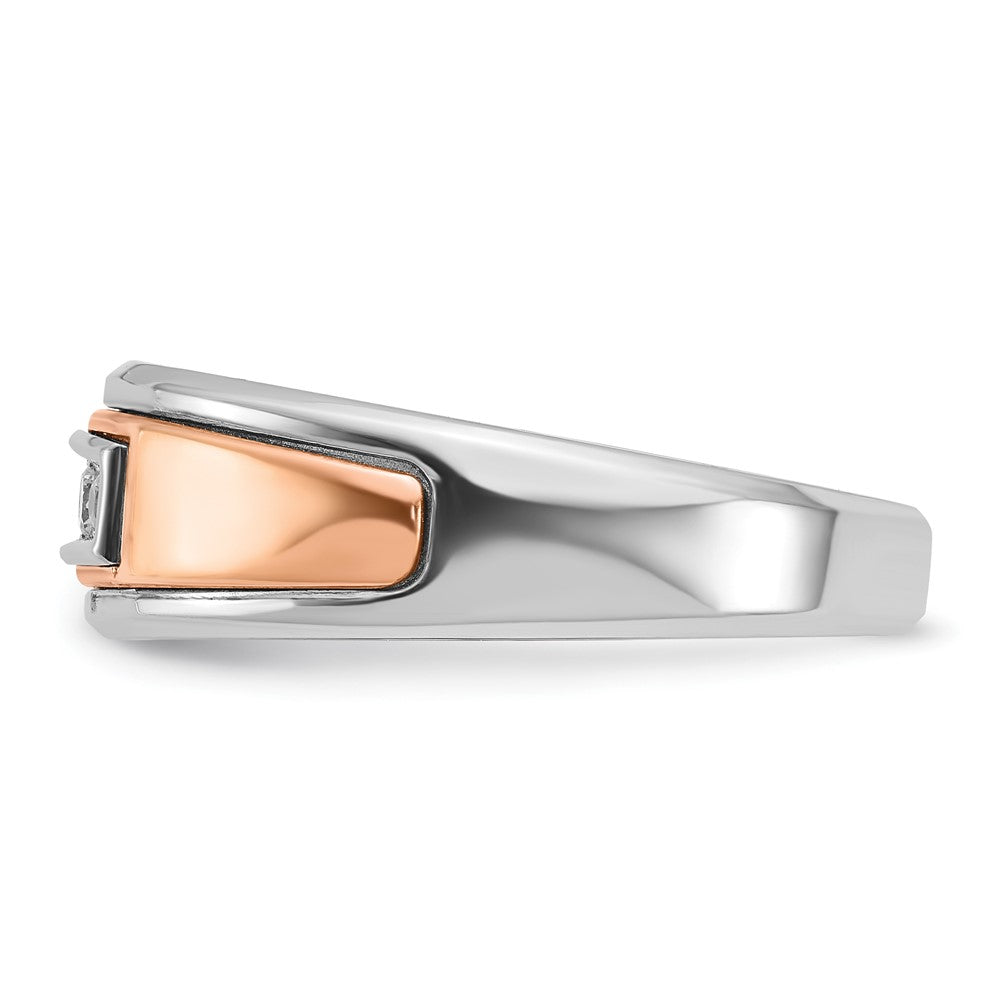 IBGoodman 14k White and Rose Gold Men's Polished 5-Stone 1/4 Carat AA Quality Diamond Ring