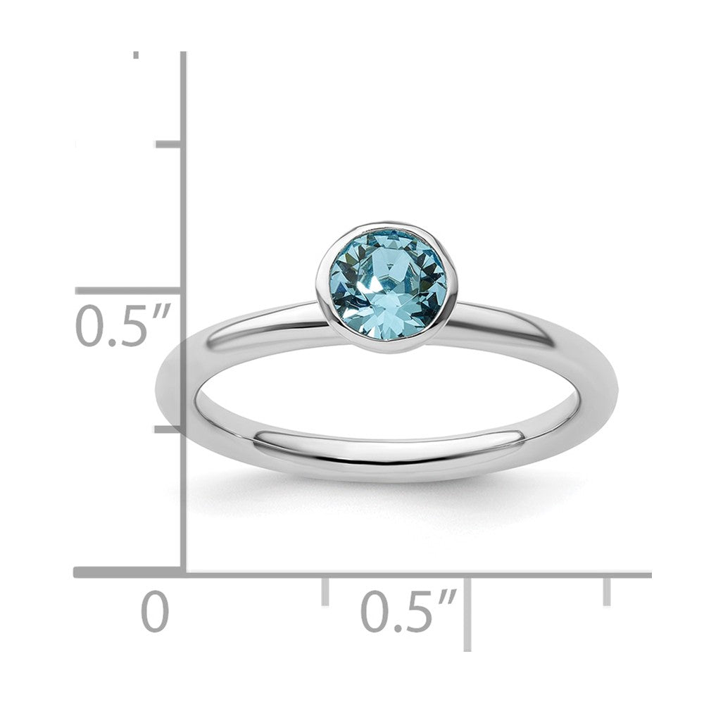 Sterling Silver Stackable Expressions High 5mm March Crystal Ring Size -5