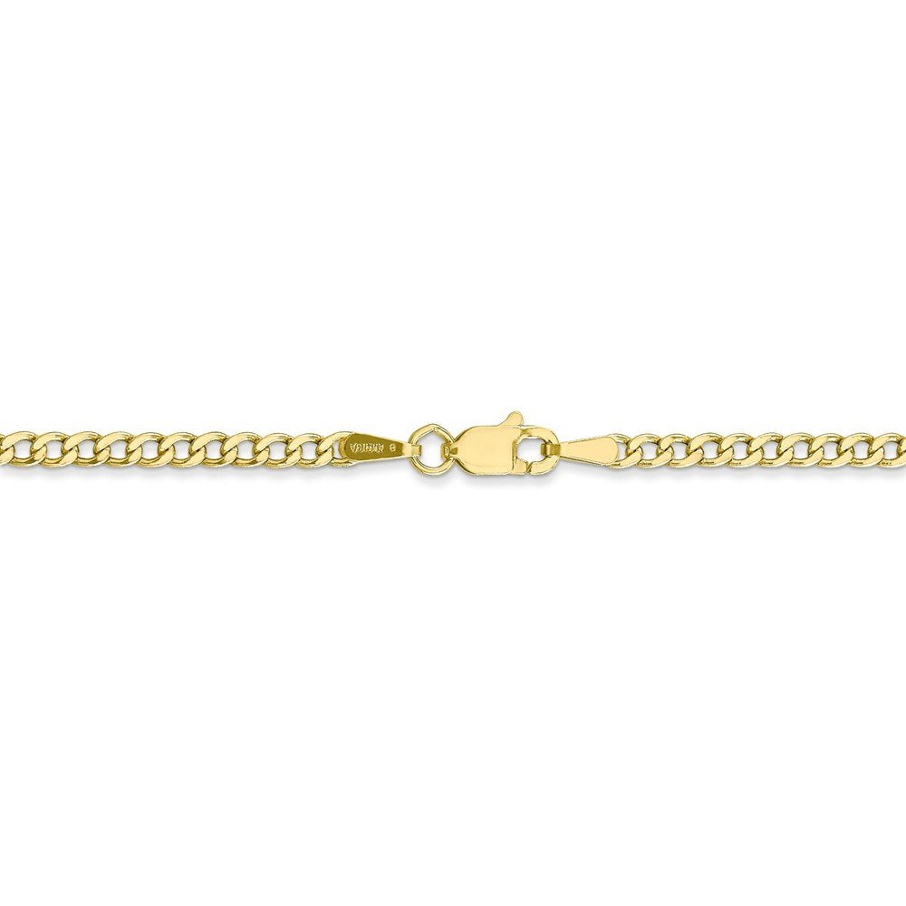 10k 2.5mm Semi-Solid Curb Link Chain