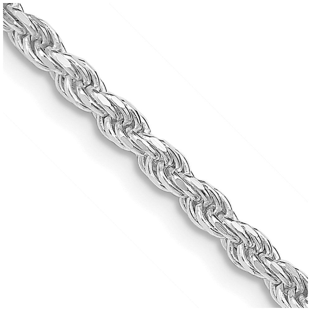Sterling Silver Rhodium-plated 2.75mm Diamond-cut Rope Chain 30 Inches