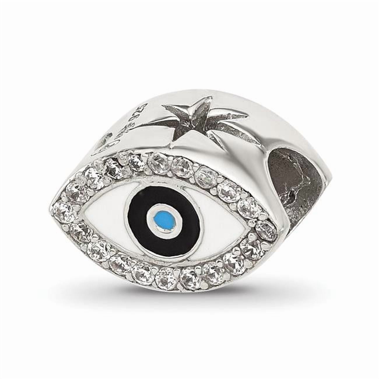 Sterling Silver Reflections Enameled and CZ Eye Bead