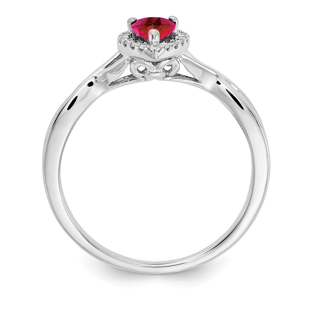 10k White Gold Ruby & Diamond Ring