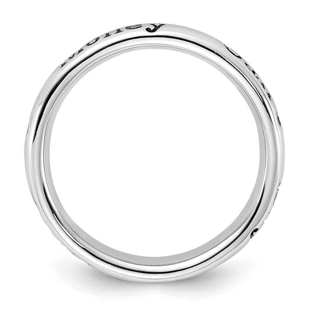 Sterling Silver Stackable Expressions Enameled Lyric Money Can't Buy Me Love Ring
