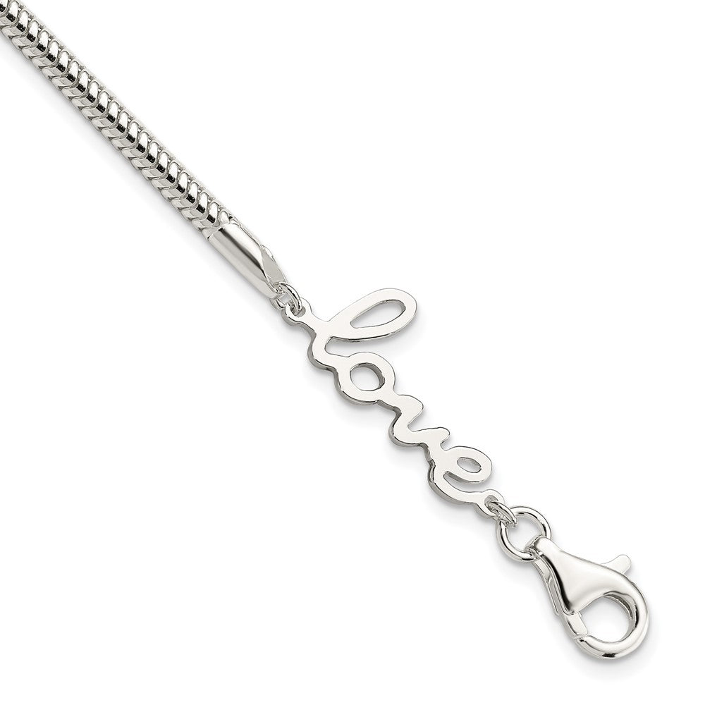 Sterling Silver LOVE Bracelet 7.5 inches